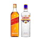 Combo whisky johnnie walker red label 750ml + gin gordon's 750ml