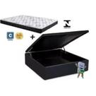 Comboo Casal Premium D45 com Pillow Top Ecotec bau Alto Nivel Casal material sintético Preto