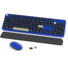 Combos de teclado e mouse Links9+ Retro Wireless azul-preto