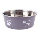 Comedor Bebedor Inox Antideslizante Cachorro 20cm Cinza