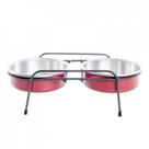 Comedouro Aramado Duplos NF Pet Vermelho