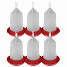 Comedouro Automático Aves Pintinhos e Codorna Cor Vermelho - Kit c/ 6 un.