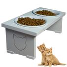 Comedouro Bebedouro Duo Gato Elevado Pet MDF Tigela Porcelana