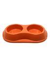 Comedouro Bebedouro Duplo Cachorro Gatos Pet- Laranja