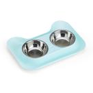Comedouro Bebedouro Duplo Com Tigela Removível Inox 170ml para Pets Cor:Azul Comedouro Bebedouro Duplo Com Tigela Removível Inox 170ml para Pets Cor:Azul