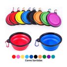 Comedouro Bebedouro Retrátil Portátil Silicone Cachorro Gato Pet