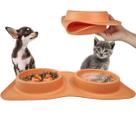 Comedouro Bebedouro Silicone 2 Em 1 Agua Raçao Cachorro Gato Pet Animais Dobravel Portatil Antiengasgo Passeio Viagem Caminhada Saida Casa