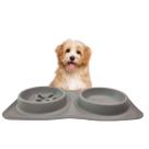 Comedouro Bebedouro Silicone 2 Em 1 Cachorro Gato Pet Animais Agua Comida Raçao Tapete Dobravel Antiderrapante Portatil Viagem Passeio Caminhada