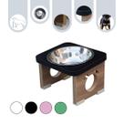Comedouro Cachorro Pet MDF Elevado Colors Preto - Inox