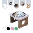 Comedouro Cachorro Pet MDF Elevado Colors Rose - Inox Comedouro Cachorro Pet MDF Elevado Colors Rose - Inox