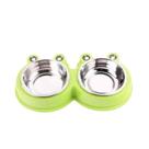Comedouro cães e gatos duplo sapinho com inox