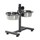 Comedouro Chalesco Duplo Ajustável de Inox