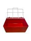 Comedouro Com Grade Psitacídeos - 500ml - Vermelho Ornamental