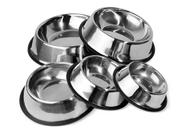 Comedouro de inox com base emborrachada GRANDE antiderrapante