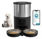 Comedouro Duplo Alimentador Automático 5L Cães e Gatos Inteligente APP Com Comando De Voz E Temporizador