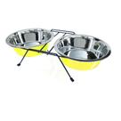 Comedouro Duplo American Pets para cães com base - Cores Sortidas - 1L