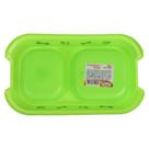 Comedouro Duplo Plástico Verde para Cachorro e Gato Tigela de Ração e Água Pet 23cm