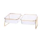 Comedouro Duplo Transparente Para Animais De Estimação Com Suporte Dourado, Alimentador De Ração E Comedouro Duplo Transparente Para Animais De Estimação Com Suporte Dourado, Alimentador De Ração E