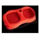 Comedouro Duplo Zooplast Médio Vermelho - Plast Pet