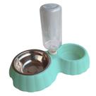 Comedouro E Bebedouro Automático Para Cães E Gatos Filhotes - Azul-turquesa