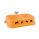 Comedouro e Bebedouro Duplo Plástico P/ Gatos Cachorros - Mimo Pets