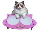 Comedouro e Bebedouro Elevado para Gatos 2 Potes de 400ml, Antivazamento, Ergonômico, Fácil Higiene e Moderno