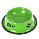 Comedouro E Bebedouro Estampado Aço Inoxidável Meu Pet Verde Musgo
