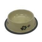 Comedouro E Bebedouro Estampado Aço Inoxidável Meu Pet Verde