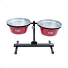 Comedouro e Bebedouro Inox Antiformiga Regulável 5L
