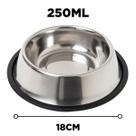 Comedouro e Bebedouro Inox Para Cachorro Gato Antiderrapante