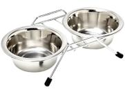 Comedouro e Bebedouro para Cães e Gatos Duplo Inox Chalesco