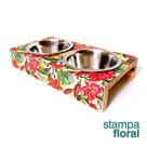 Comedouro e Bebedouro pet para Cães e Gatos - Stampa Floral - PetMobill