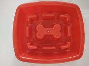 Comedouro educativo lento - para cachorro- 650ml - vermelho