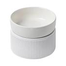 Comedouro Elevado De Cerâmica Para Cães E Gatos, Suporte Duplo Branco E Rosa