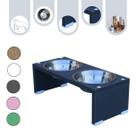 Comedouro Elevado Duplo Gato Cachorro Pet MDF Nick Space Gray - Inox Comedouro Elevado Duplo Gato Cachorro Pet MDF Nick Space Gray - Inox