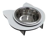 Comedouro Elevado MDF Gato Branco