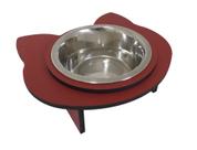 Comedouro Elevado MDF Gato Vermelho