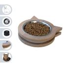 Comedouro Elevado Pet Gato MDF Miau- Inox