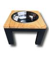 Comedouro Elevado Unitário para Cães e Gatos Tamanho P Cor:MadeiraModelo:Desmontado