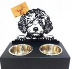 Comedouro em aço - mod. duplo para pet(raças diversas - cachorros e gatos)