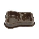 Comedouro Evo Antiformiga Duplo Imbuia para Cães e Gatos