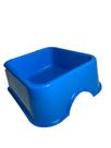 Comedouro Furacão Pet Plástico Quadrado N4 Azul 2L
