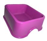 Comedouro Furacão Pet Plástico Quadrado N4 Rosa 2L