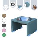 Comedouro Gato Cachorro Elevado Pet MDF Nick Verde - Inox Comedouro Gato Cachorro Elevado Pet MDF Nick Verde - Inox