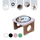 Comedouro Gato Pet MDF Elevado Colors Rose - Inox Comedouro Gato Pet MDF Elevado Colors Rose - Inox