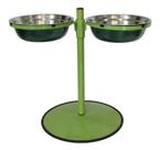 Comedouro Grande Duplo Inox Altura Ajustável Cachorro PetGang: Verde Comedouro Grande Duplo Inox Altura Ajustável Cachorro PetGang: Verde