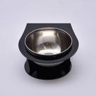 Comedouro Individual para Pets em Acrílico Preto Com Tigela em Inox- Ideal para ração e sachê