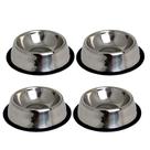Comedouro Inox Antiderrapante Para Cães 600ml 4 Unidades