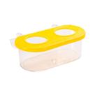 Comedouro Jel Plast Pet Piu 2 Furos com Gancho Cristal Amarelo para Pássaros - 100ml Comedouro Jel Plast Pet Piu 2 Furos com Gancho Cristal Amarelo para Pássaros - 100ml