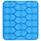 Comedouro Lento e Tapete de Fuçar com Ventosas Quadrado Folha - AZUL